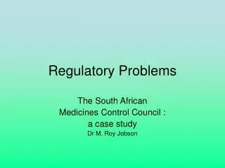 Regulatory Problems