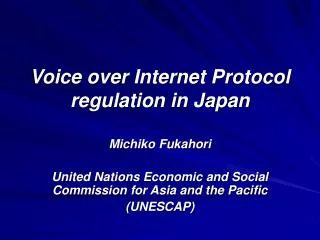 Voice over Internet Protocol regulation in Japan