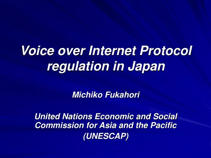 voice over internet protocol regulation in japan