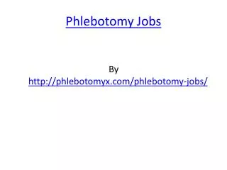 Phlebotomy Jobs