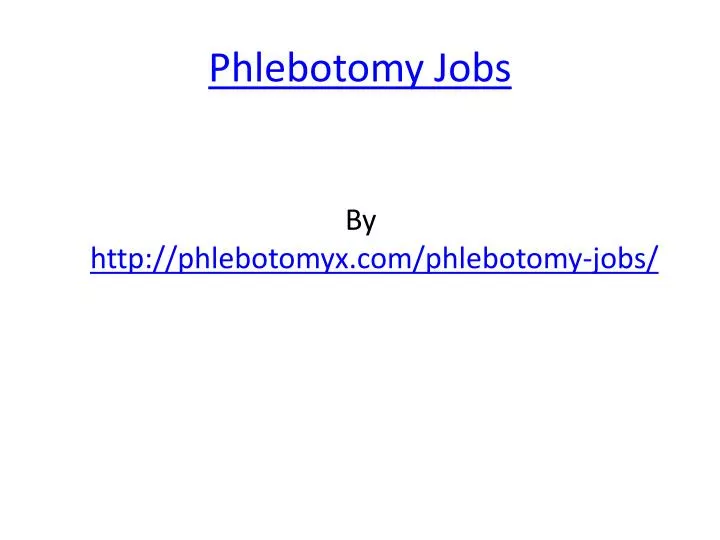 phlebotomy jobs