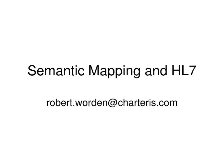 semantic mapping and hl7
