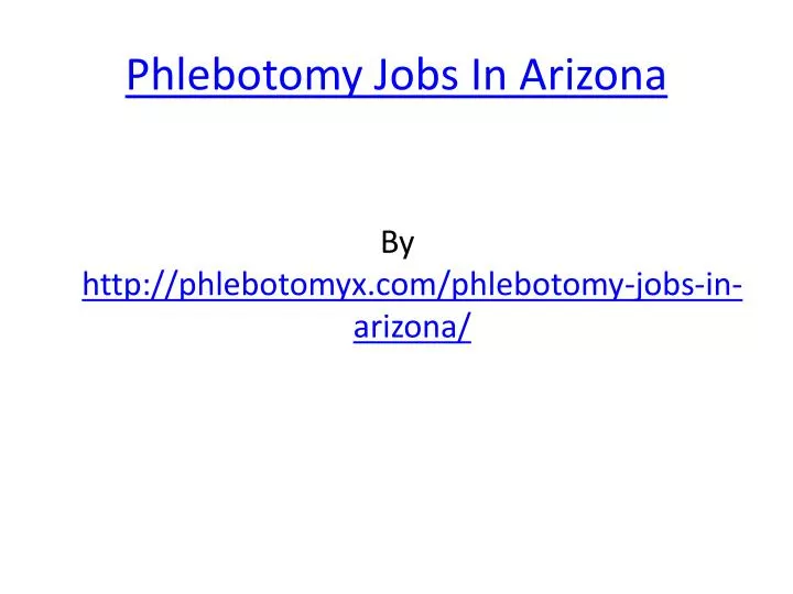 phlebotomy jobs in arizona