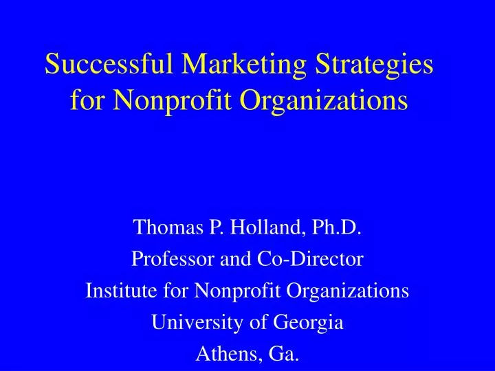 successful marketing strategies for nonprofit organizations