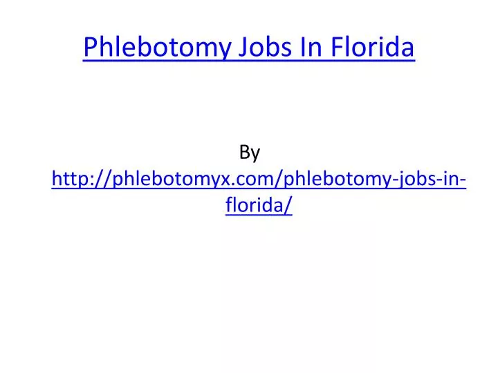 phlebotomy jobs in florida