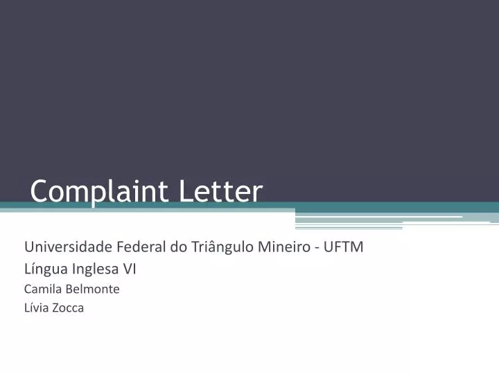 complaint letter