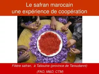 Le safran marocain une expérience de coopération
