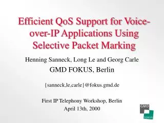 Efficient QoS Support for Voice-over-IP Applications Using Selective Packet Marking