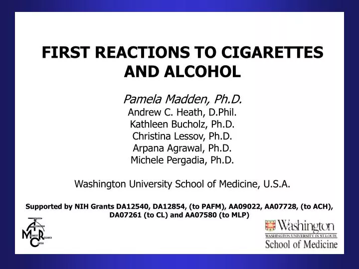 first reactions to cigarettes and alcohol