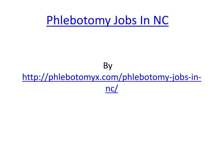 phlebotomy jobs in nc