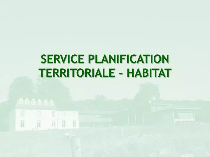 service planification territoriale habitat