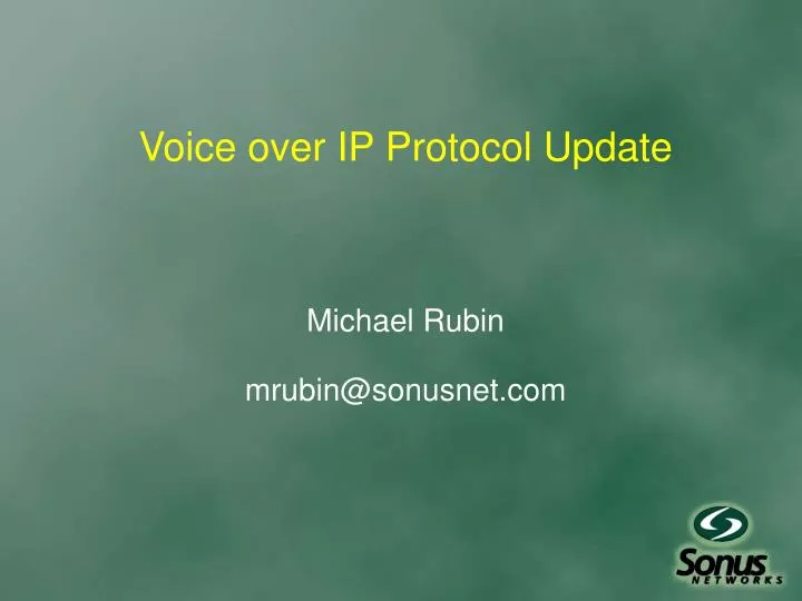 voice over ip protocol update