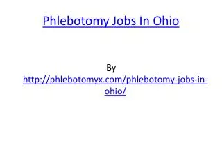 Phlebotomy Jobs In Ohio