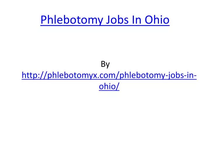phlebotomy jobs in ohio