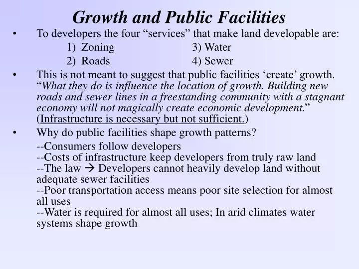 growth and public facilities