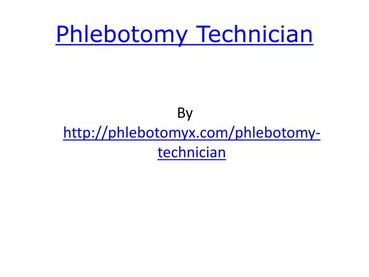 phlebotomy technician