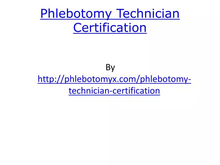 phlebotomy technician certification