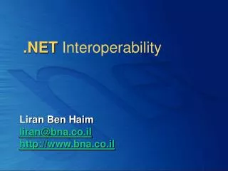 .NET Interoperability
