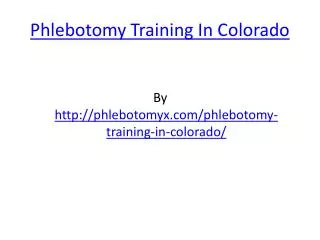 Phlebotomy Training In Colorado