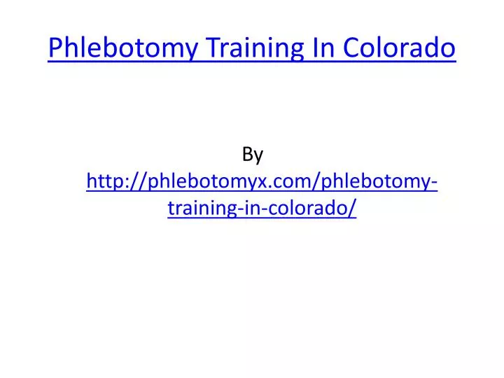 phlebotomy training in colorado