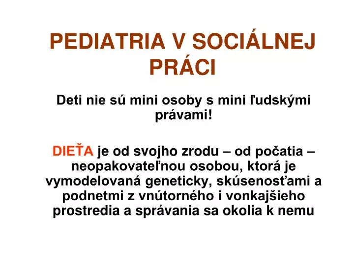 pediatria v soci lnej pr ci