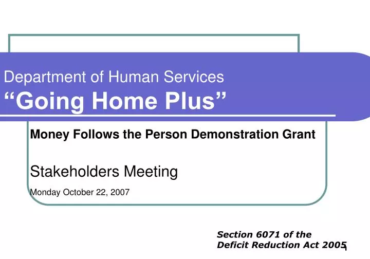 department of human services going home plus