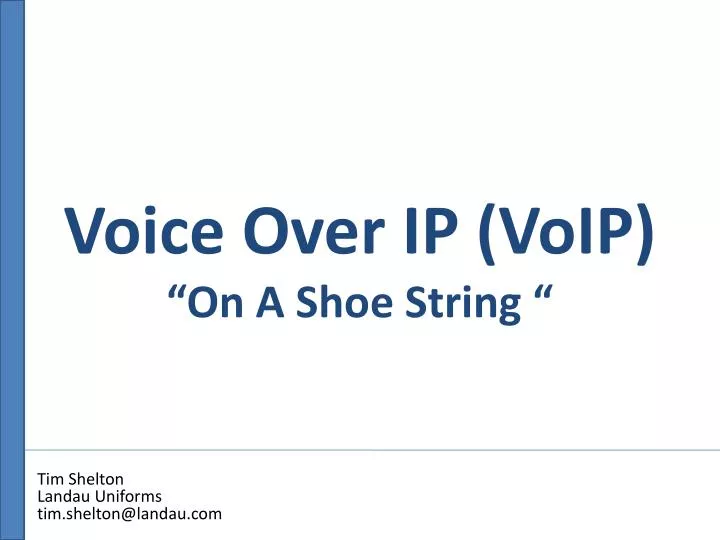 voice over ip voip on a shoe string