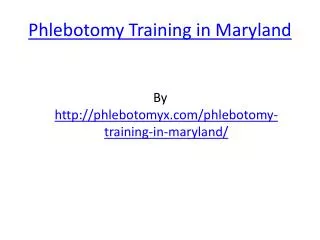 Phlebotomy Training in Maryland