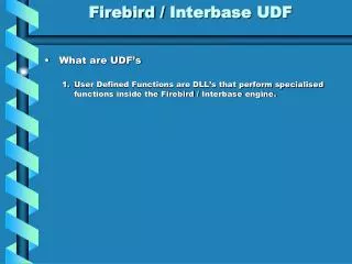 Firebird / Interbase UDF