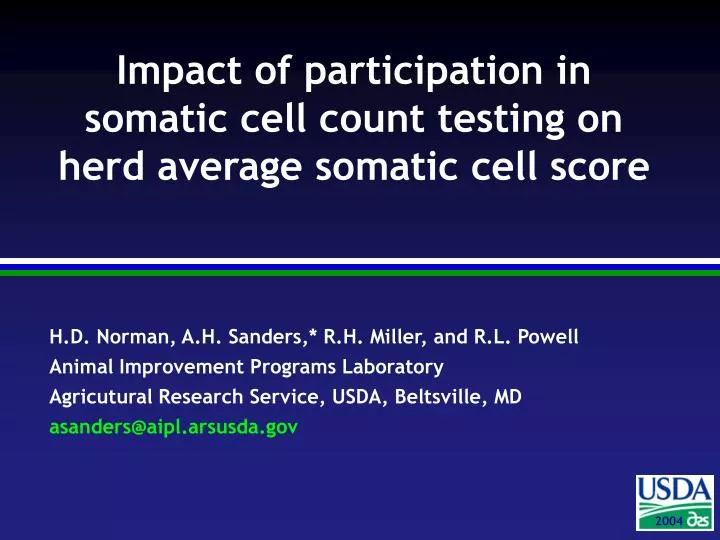 impact of participation in somatic cell count testing on herd average somatic cell score