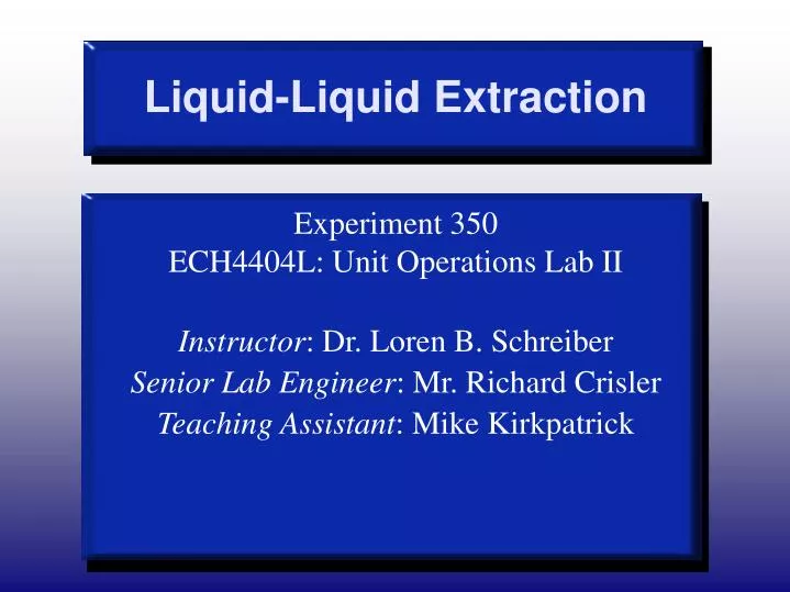 liquid liquid extraction