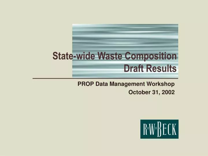 state wide waste composition draft results