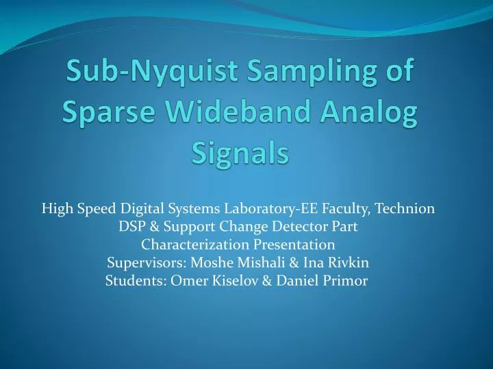 sub nyquist sampling of sparse wideband analog signals