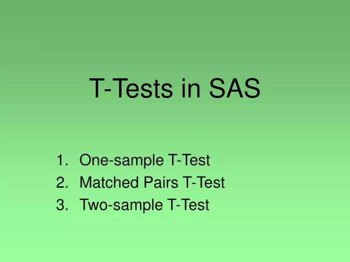 t tests in sas