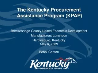 The Kentucky Procurement Assistance Program (KPAP)