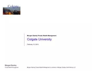 Morgan Stanley Private Wealth Management