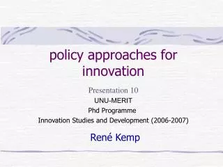 policy approaches for innovation