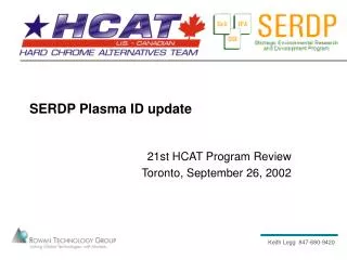 SERDP Plasma ID update
