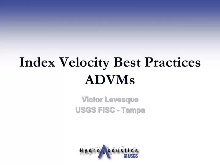 index velocity best practices advms