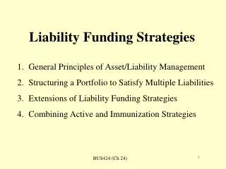 Liability Funding Strategies