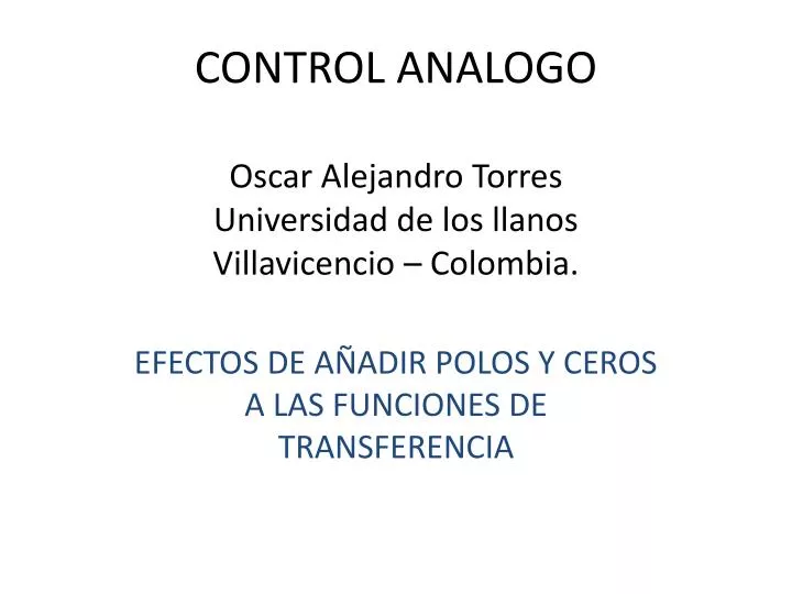 control analogo oscar alejandro torres universidad de los llanos villavicencio colombia