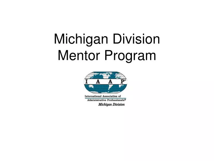 michigan division mentor program