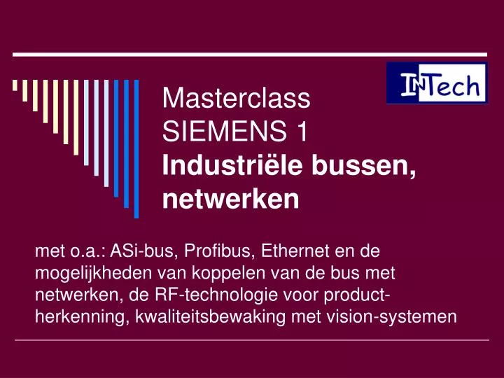 masterclass siemens 1 industri le bussen netwerken