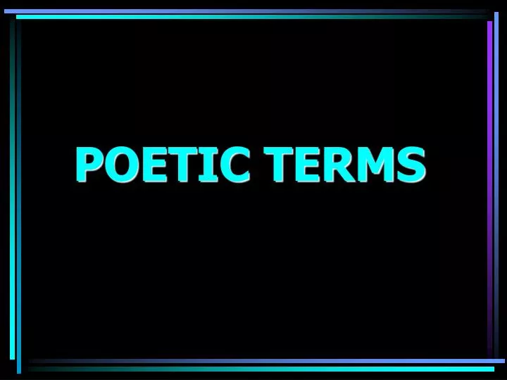 poetic terms