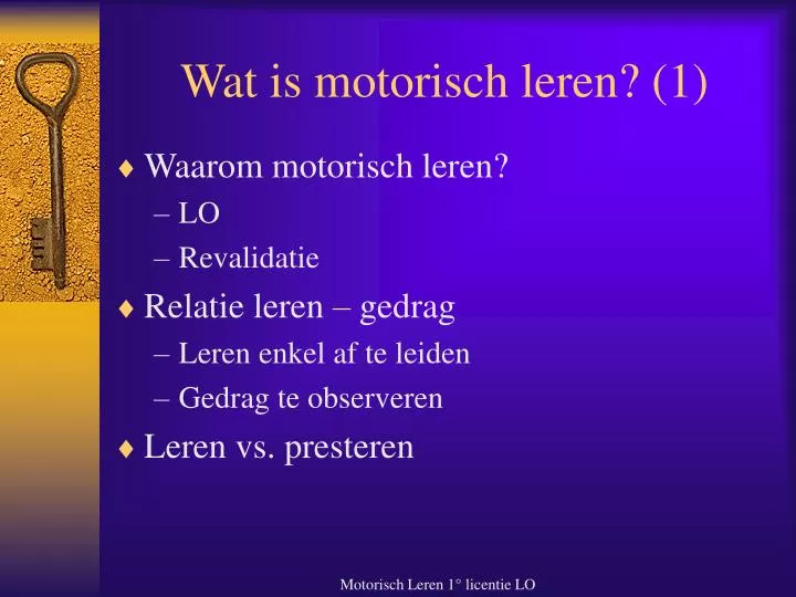 wat is motorisch leren 1