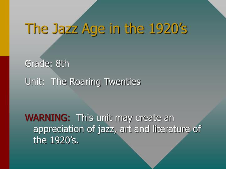 the jazz age in the 1920 s