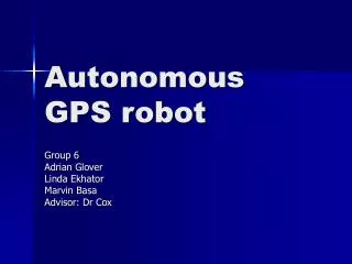 Autonomous GPS robot