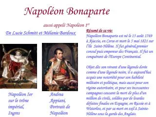 Napoléon Bonaparte aussi appelé Napoléon 1 er
