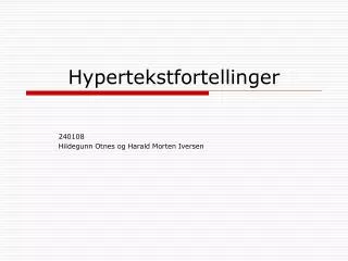 hypertekstfortellinger