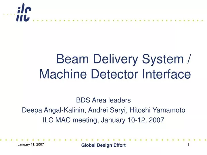 beam delivery system machine detector interface